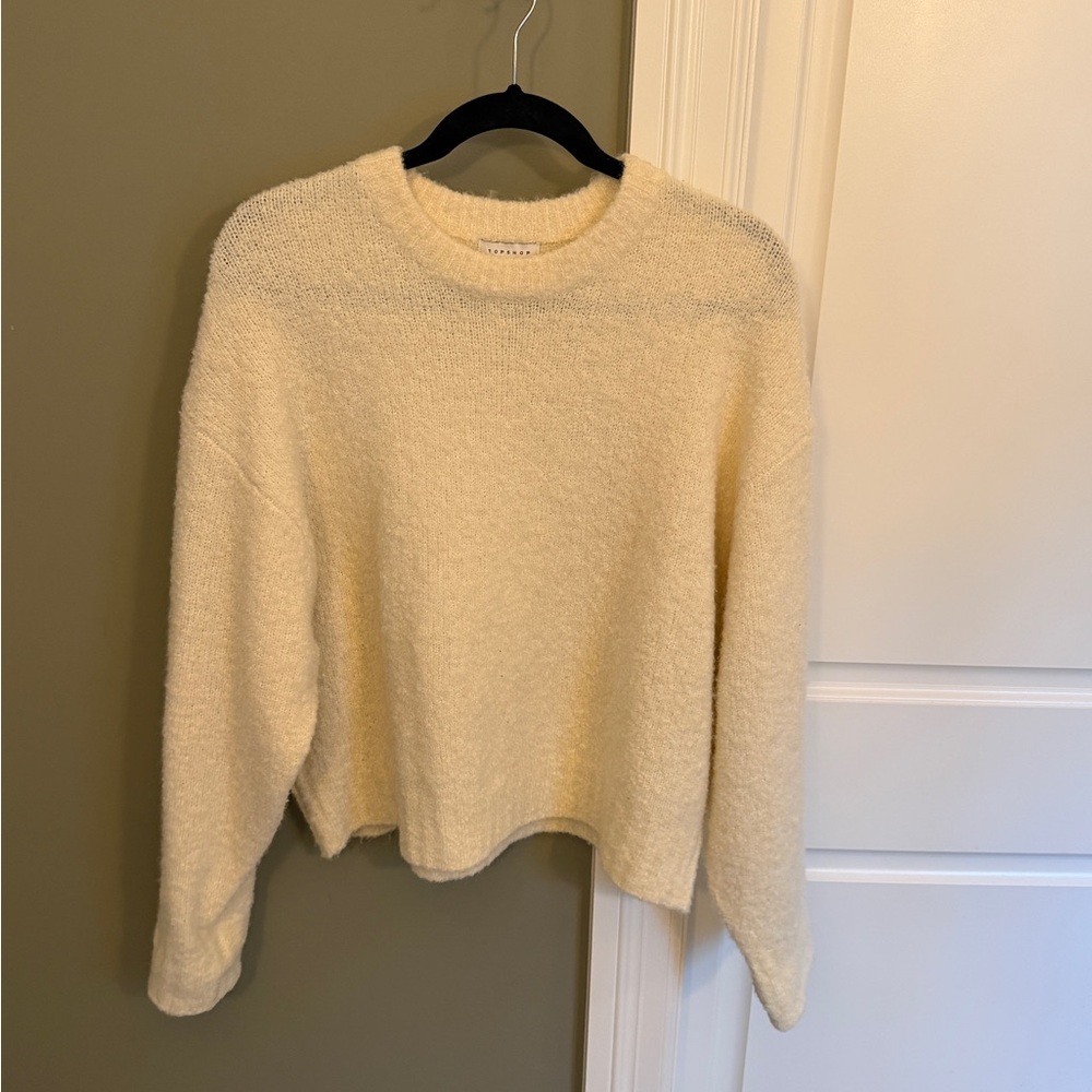 Topshop Ivory Knit Pullover Sweater